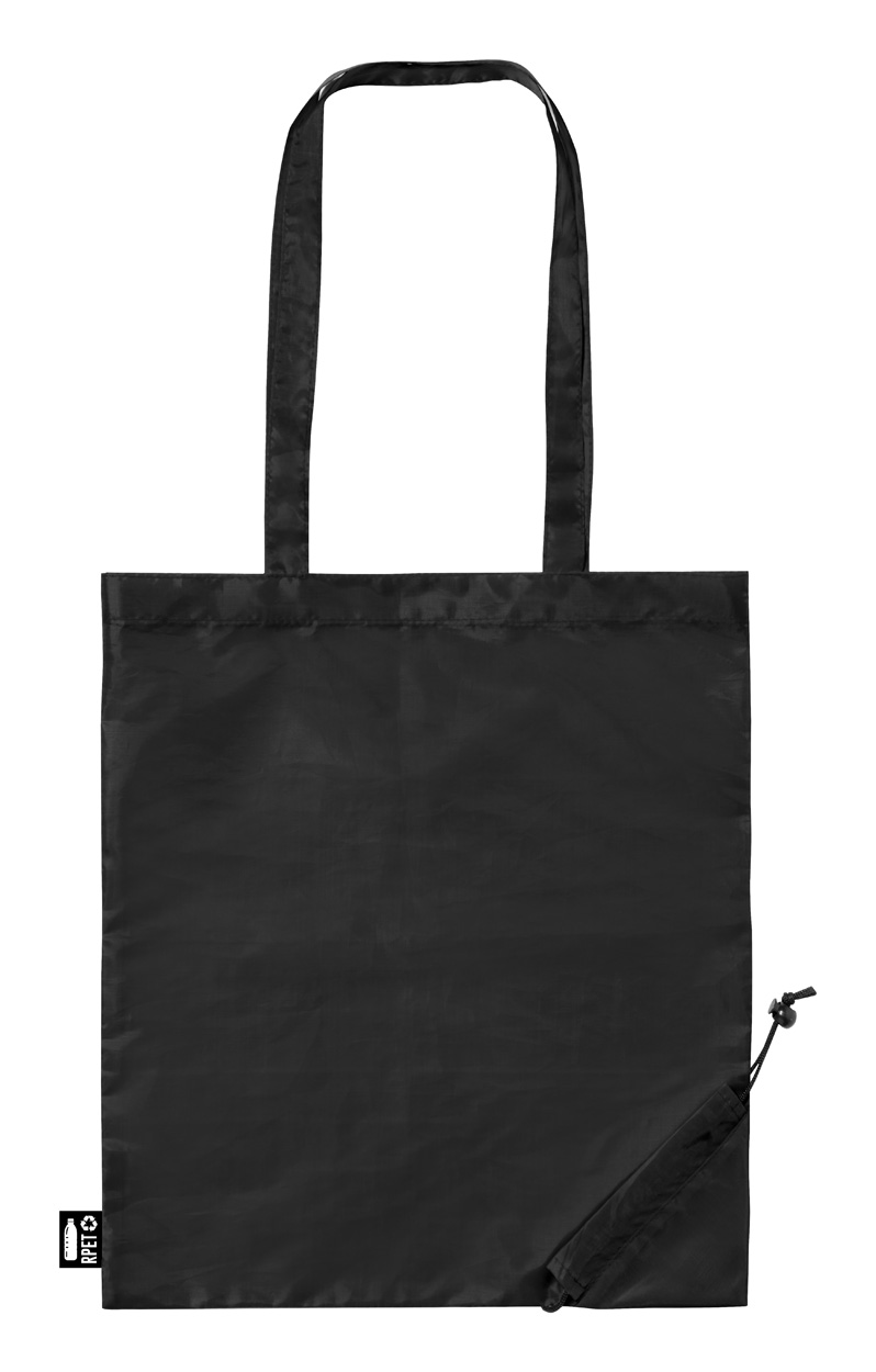 Berber skládací RPET nákupní taška - čierna