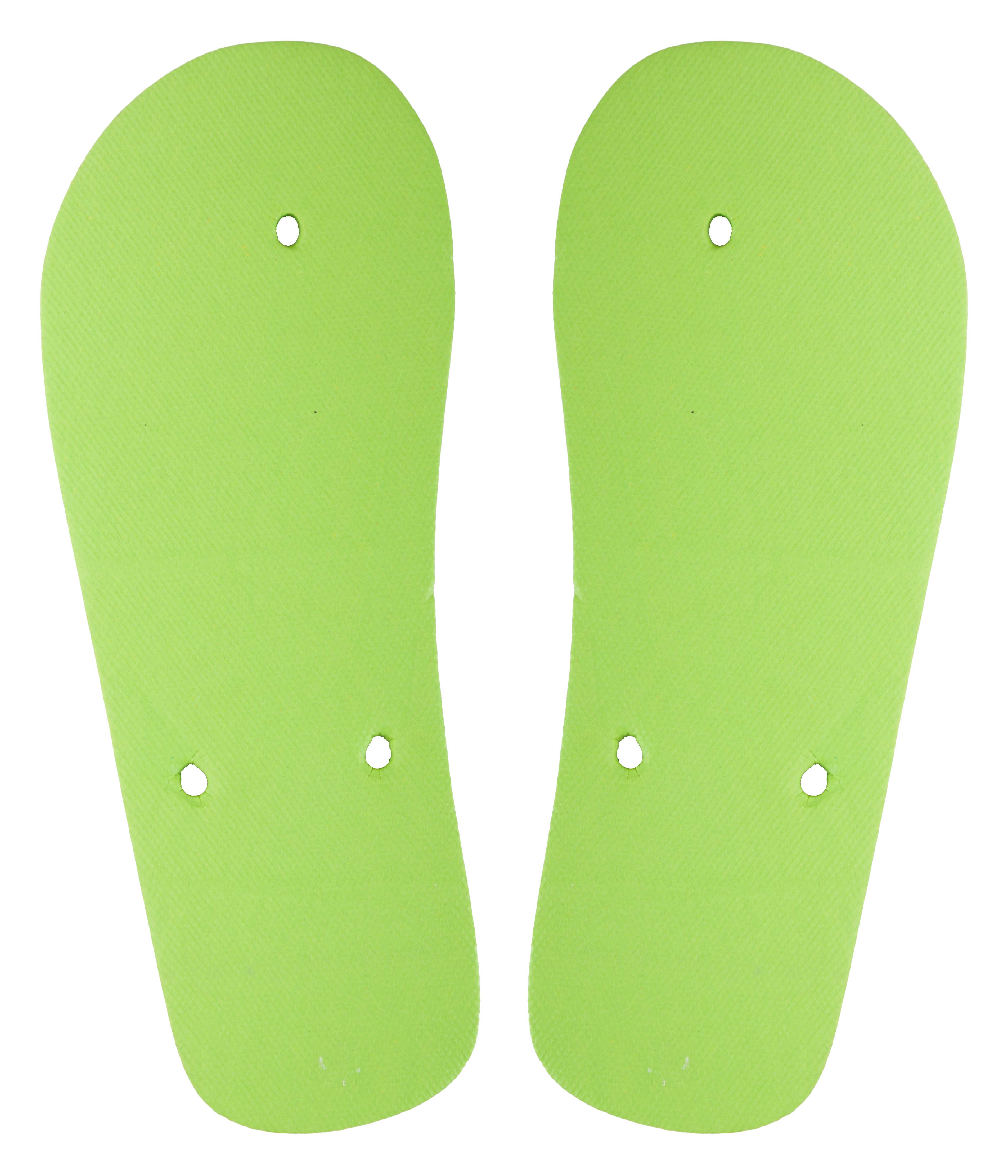 Custom made CreaPlaya beach flip flops - sole - lime
