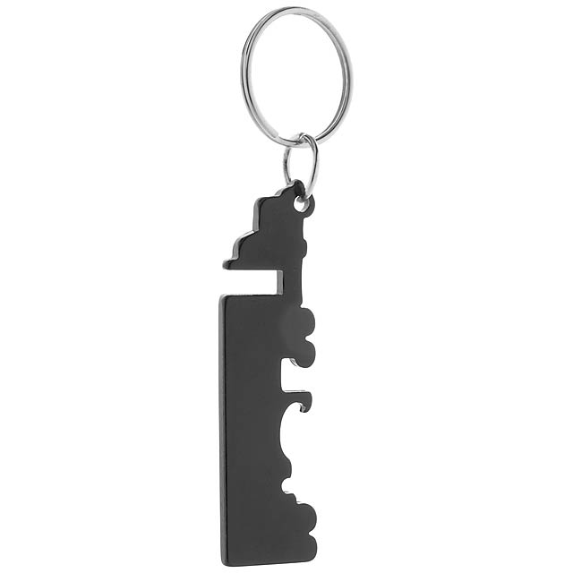 Peterby přívěšek na klíče s otvírákem - čierna