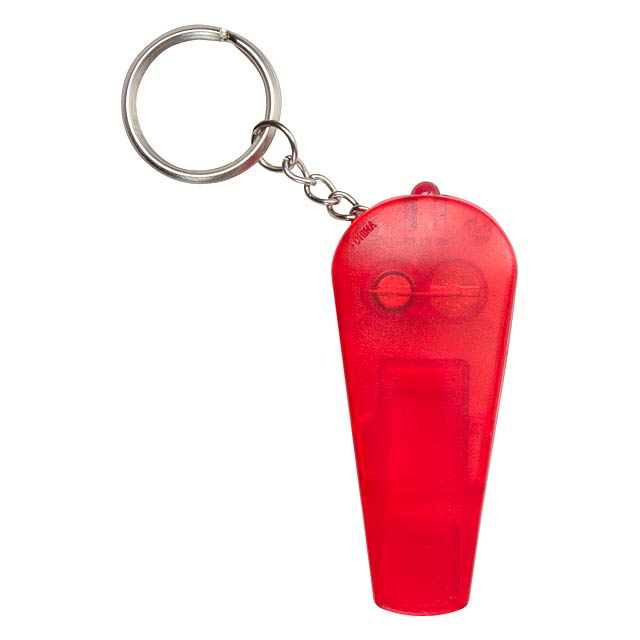 Keyring with whistle - red