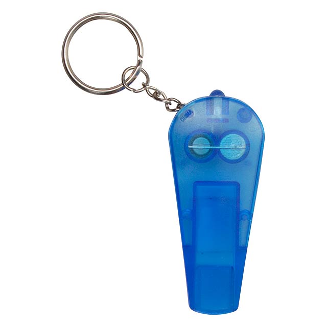 Keyring with whistle - blue