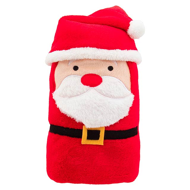 Hugger vánoční fleecová deka se Santa Clausem - červená