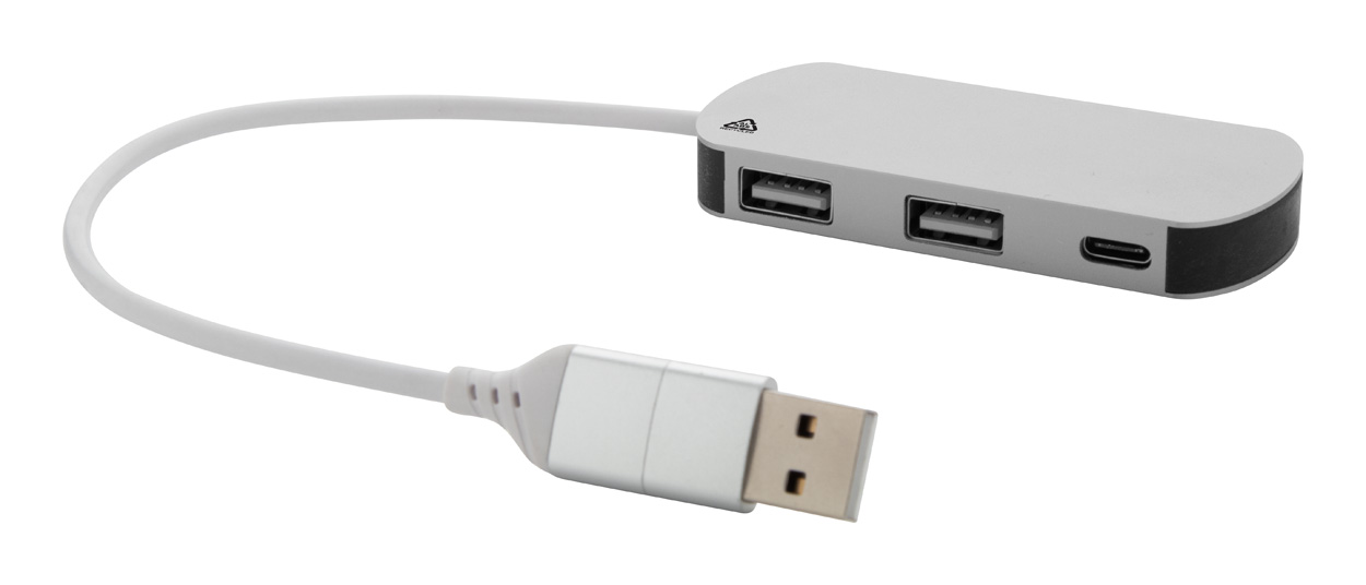 Raluhub USB hub - stříbrná