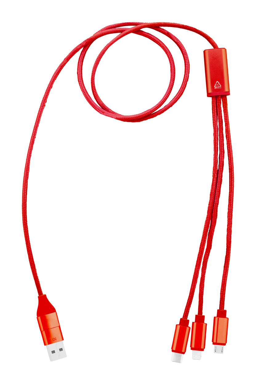 Ralong USB nabíjecí kabel - červená