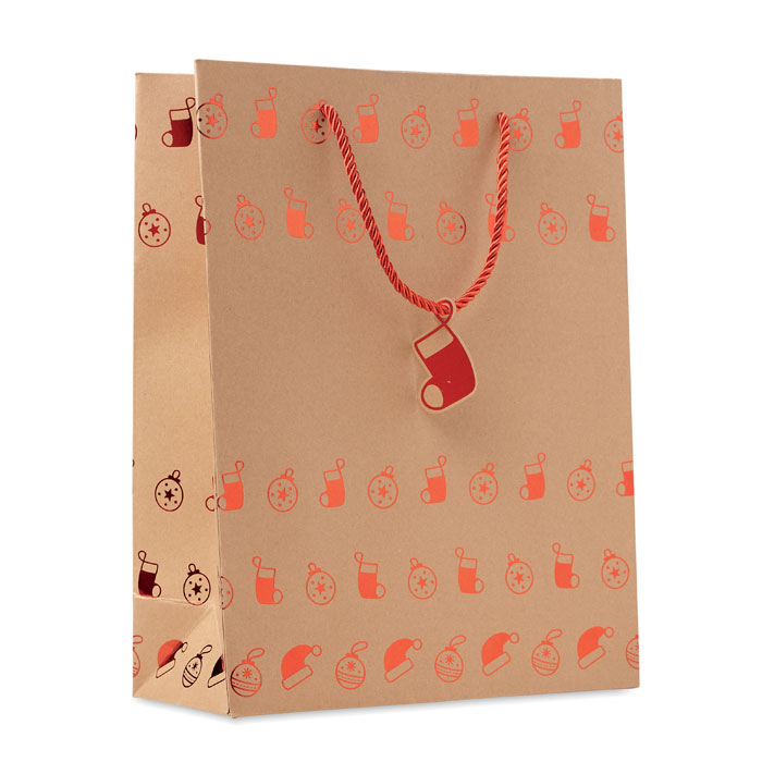 Gift paper bag with pattern - SPARKLE - red