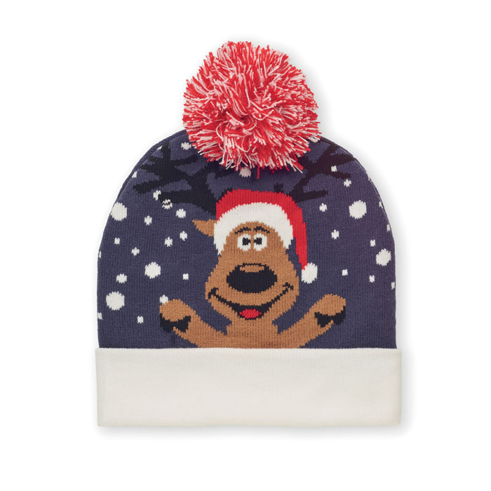 Vánoční pletená čepice - SHIMAS HAT - modrá