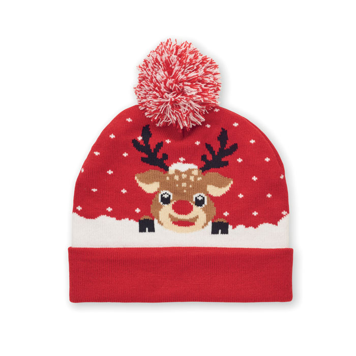 Vánoční pletená čepice - SHIMAS HAT - červená