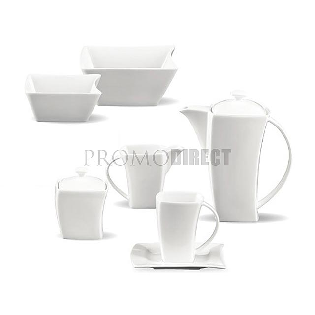 Romantic set - mug and saucer - white