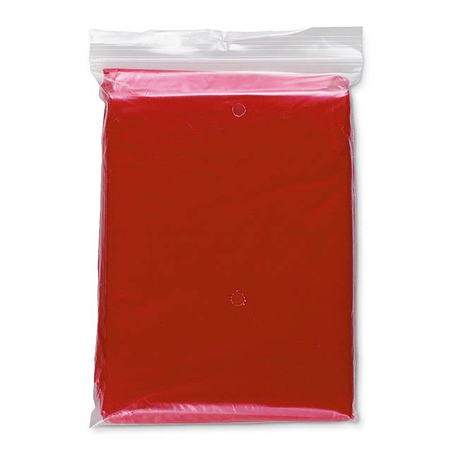 Emergency raincoat hermetic bag - red