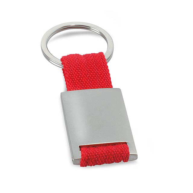 Metall-Schlüsselanhänger rechteckig - Rot