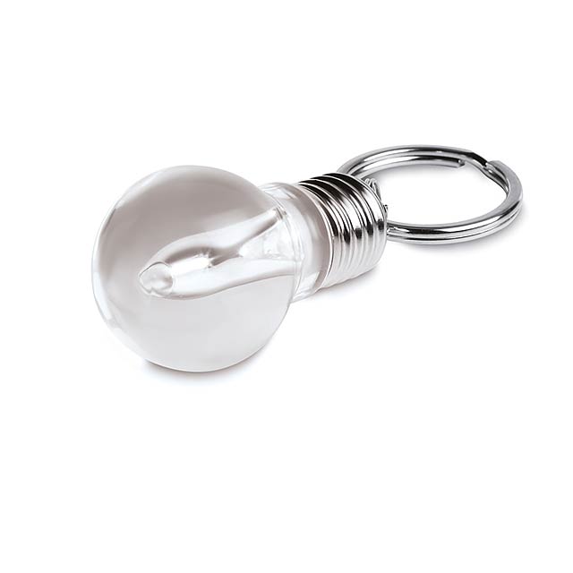 Bulb lamp shaped keyring  - transparent