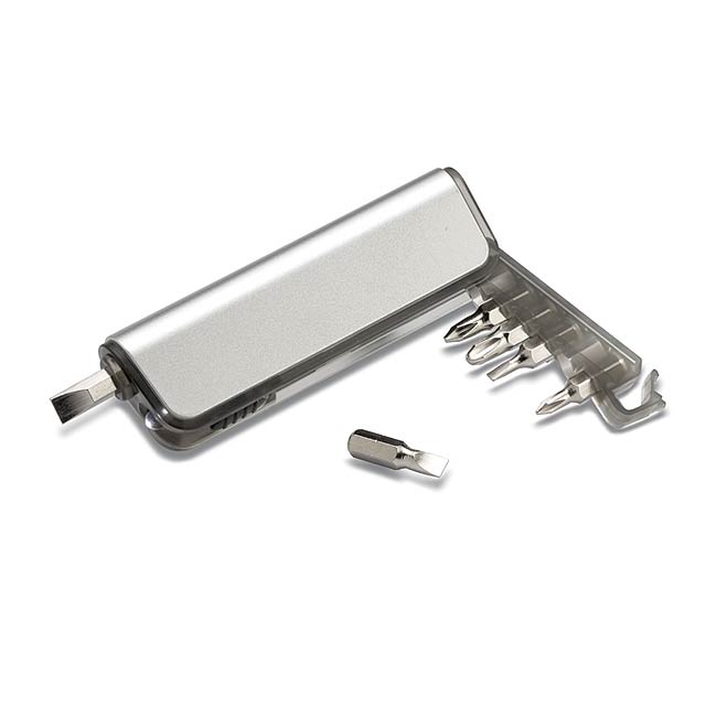 Multitool holder and LED torch  - transparent grey