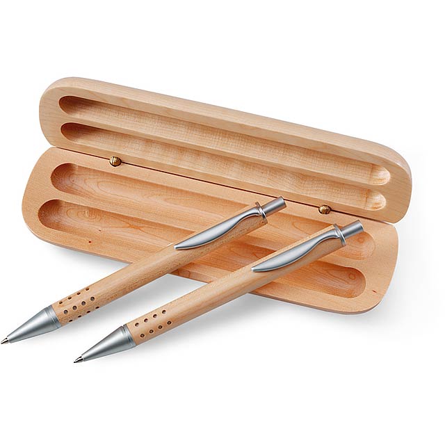 Pen gift set in wooden box  - wood