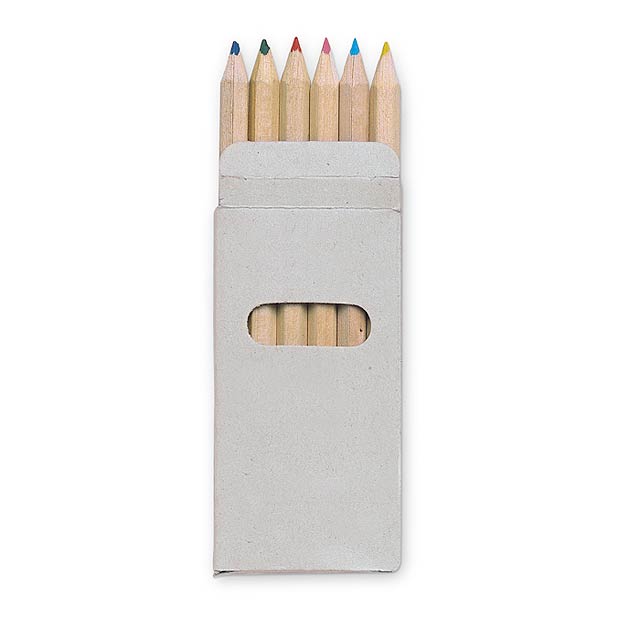 6 coloured pencils in carton  - multicolor