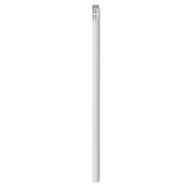 Pencil with eraser  - white