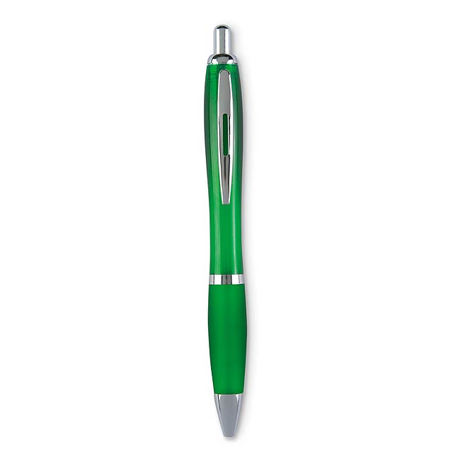 Soft grip automatic ball pen  - transparent green