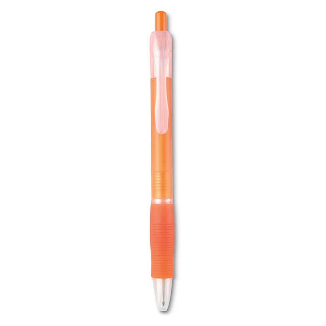 Ball pen with rubber grip  - transparent orange