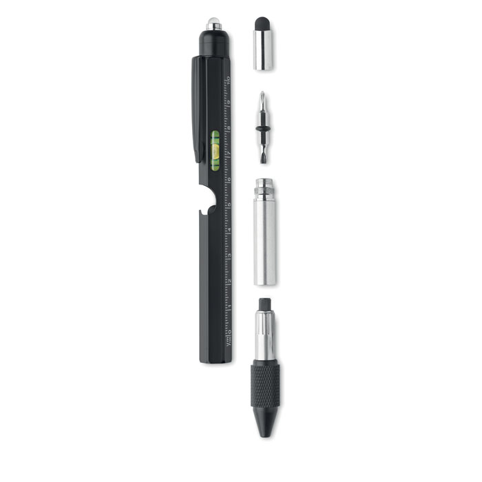 Spirit level pen with ruler - RETOOL - black