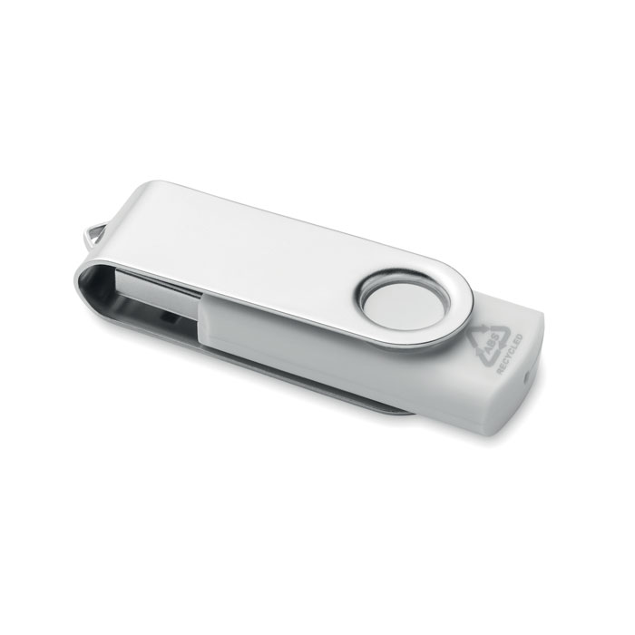 USB disk z recykl. ABS 16G - TECHMATE RABS - bílá