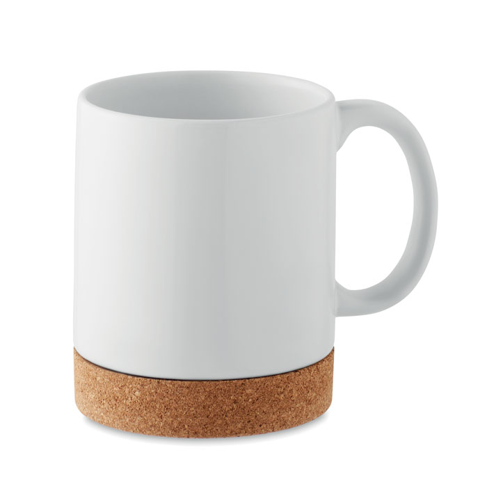 Ceramic cork mug 280 ml - KAROO - white