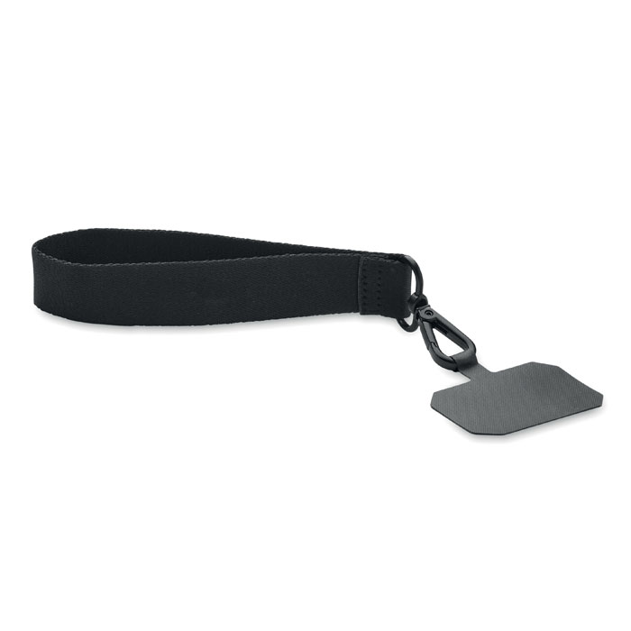 Polyester phone wrist strap - CELESTE - black