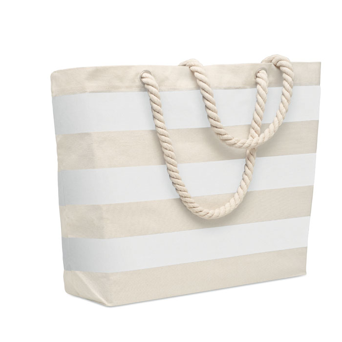 Bavlněná plážová taška 220g - HEAVEN STRIPE - bílá