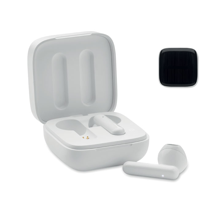 TWS earbuds with solar charger - SONORA - white