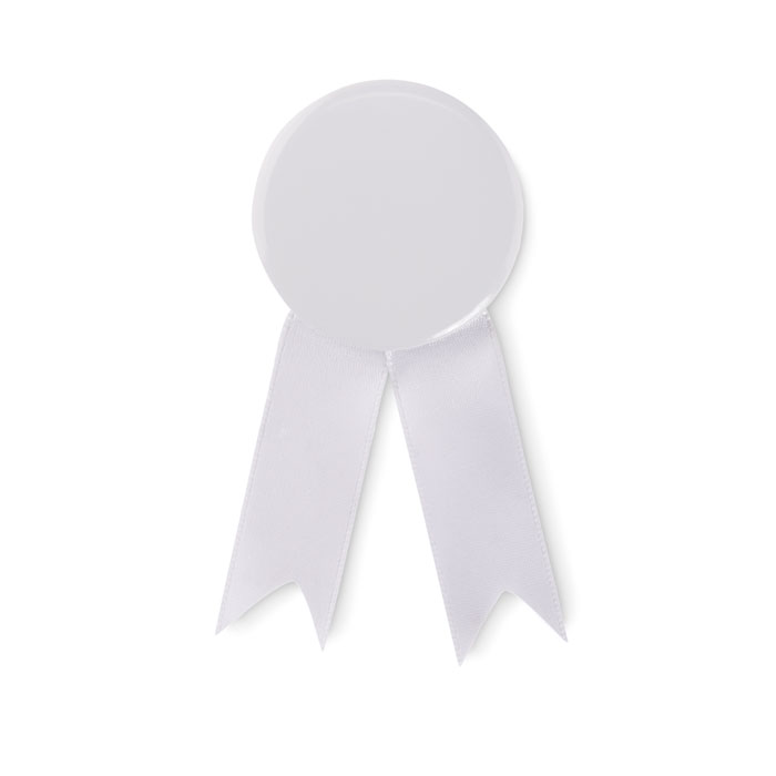 Ribbon style badge pin - LAZO - white