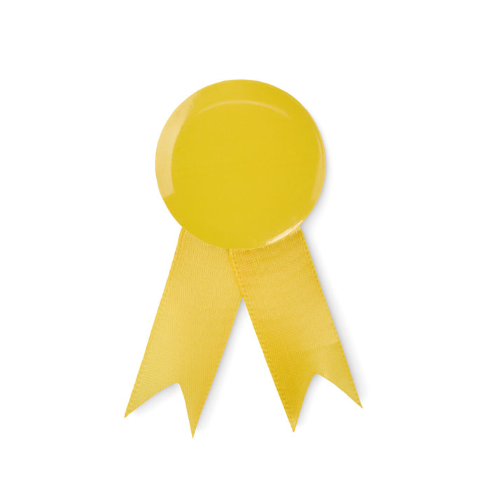 Ribbon style badge pin - LAZO - yellow