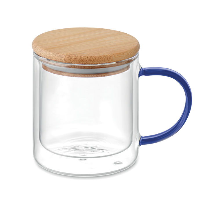 Borosilikatglas 300 ml - FARBI - Transparente Blau