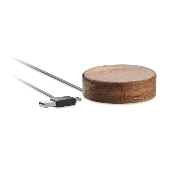 Wireless charger in acacia 15W - ACALESS - wood