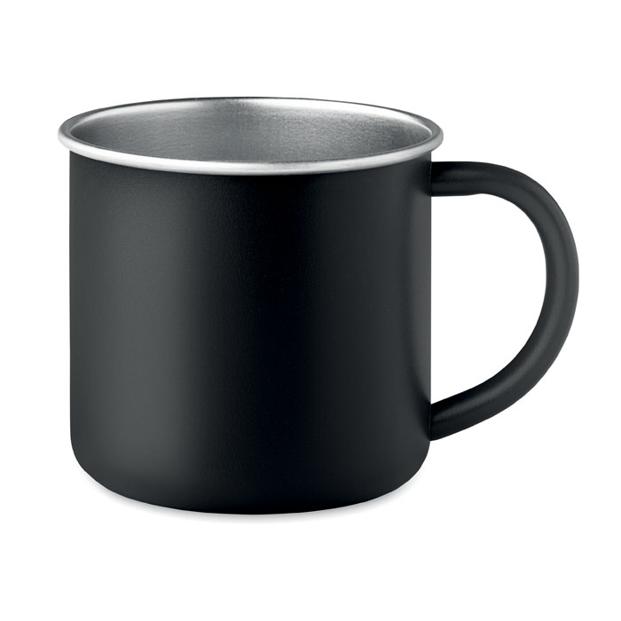 Recycled stainless steel mug - CARIBU - black