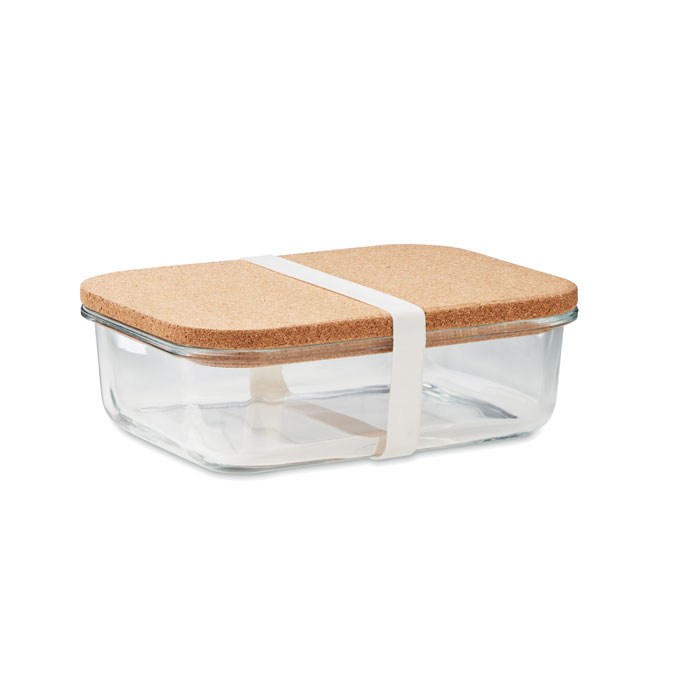 Glass lunch box with cork lid - CANOA - transparent