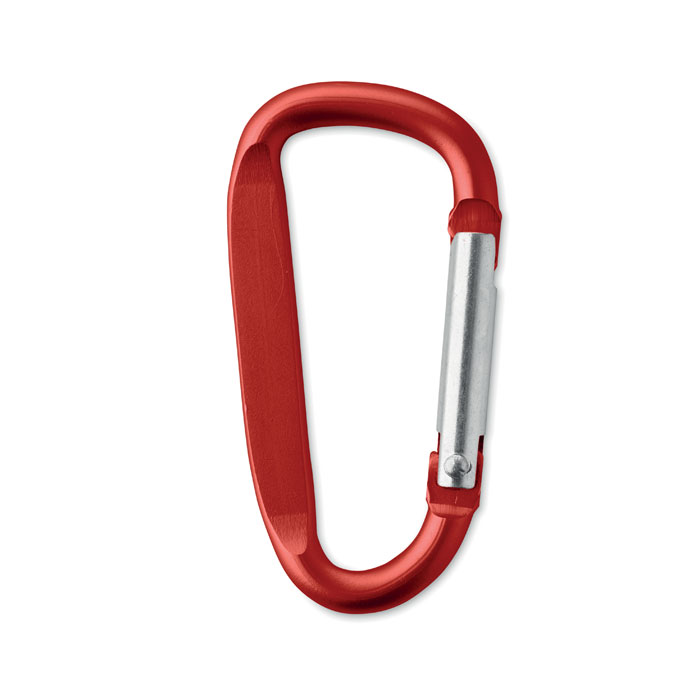 Carabiner clip in aluminium. - GANCHO - red
