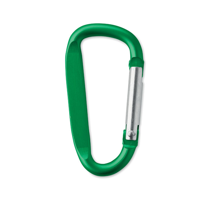 Carabiner clip in aluminium. - GANCHO - green