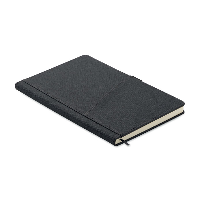 A5 notebook PU front pocket - CINCO - black