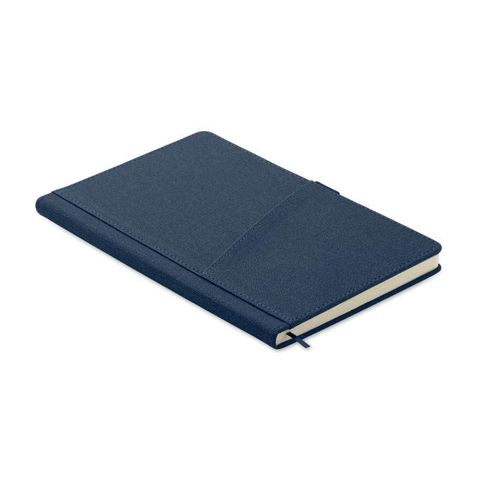 A5 notebook PU front pocket - CINCO - blue