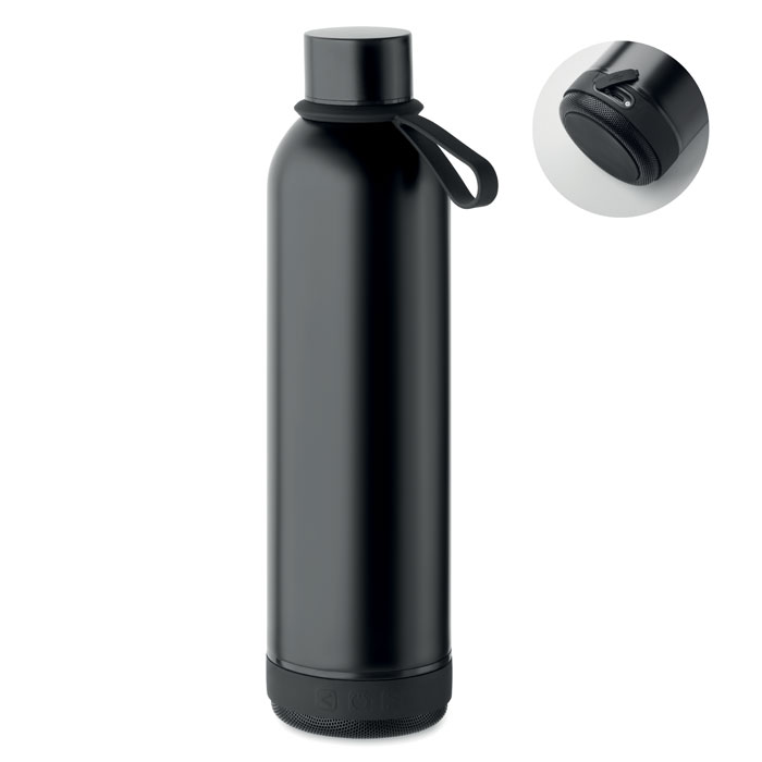 Doppelwandige Flasche 500ml - MUSEY - schwarz