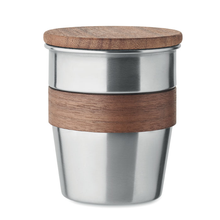 Einwandiger Becher 350 ml - WALNUT - mattes Silber