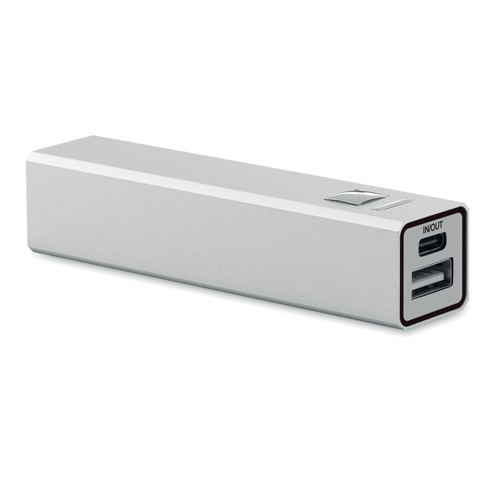 2600 mAh Powerbank - POWERALUC - mattes Silber