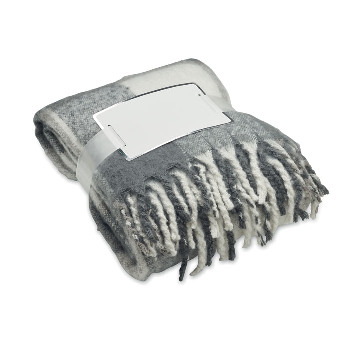 Chequered mohair blanket - QUET - grey