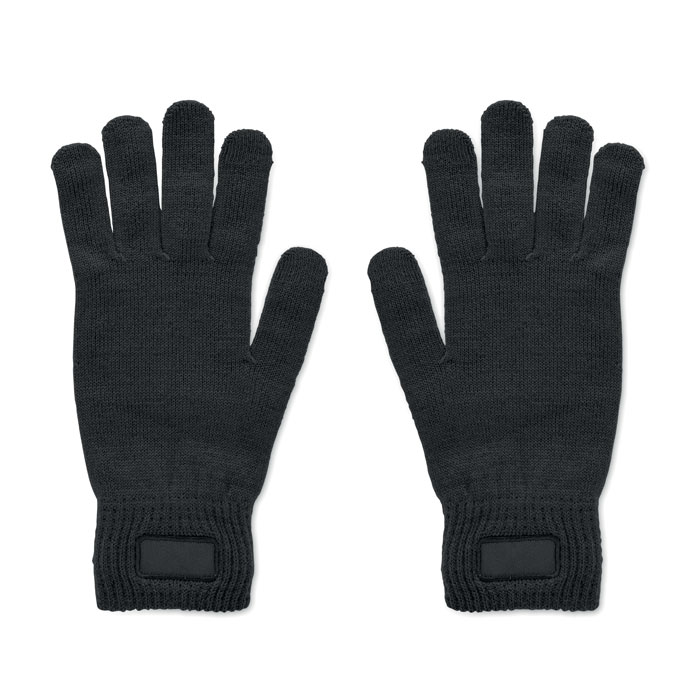 Knitted gloves in RPET - HANDNIT - black