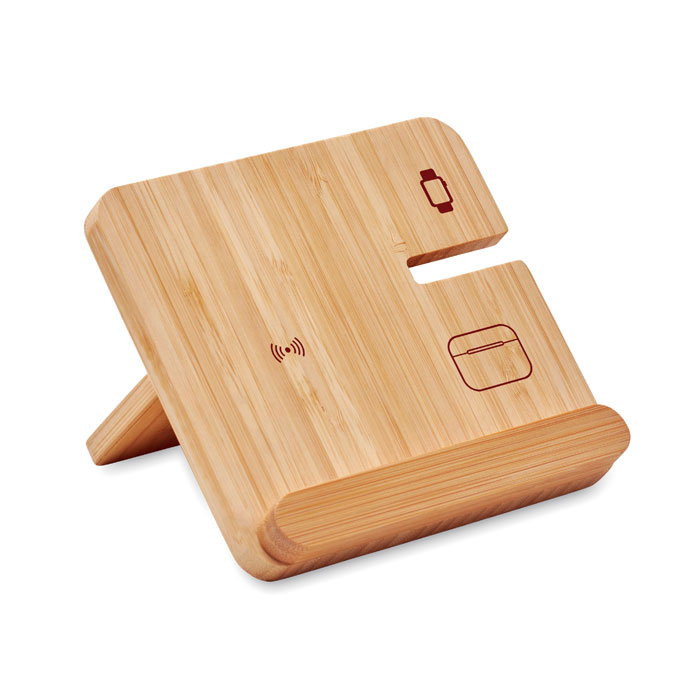 3 in 1 15W wireless charger - BOOGAR - wood