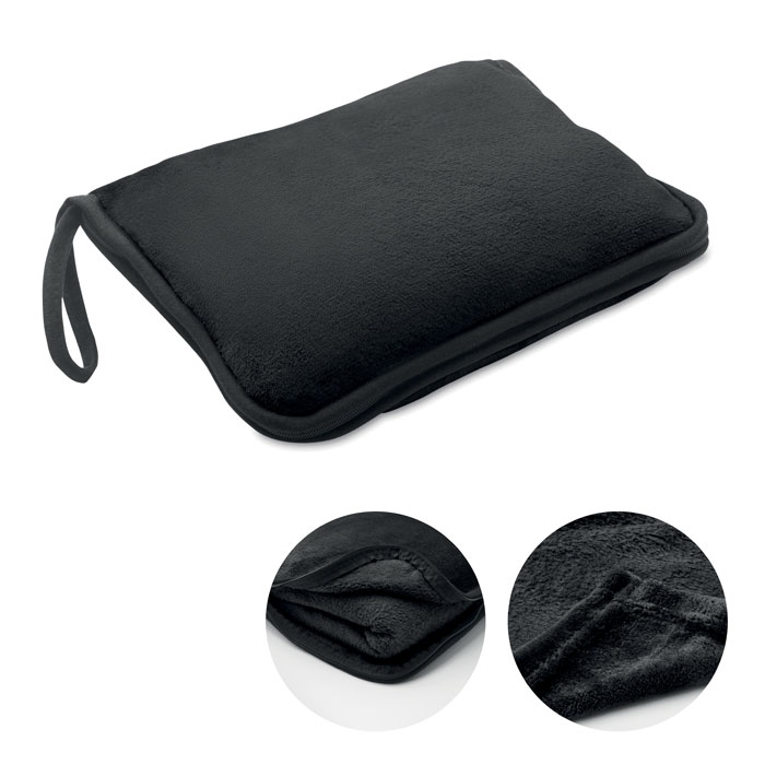 2 in 1 travel blanket set - COZY - black