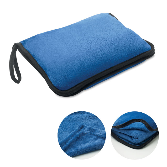 2 in 1 travel blanket set - COZY - blue