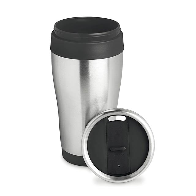 Stainless steel travel mug - black