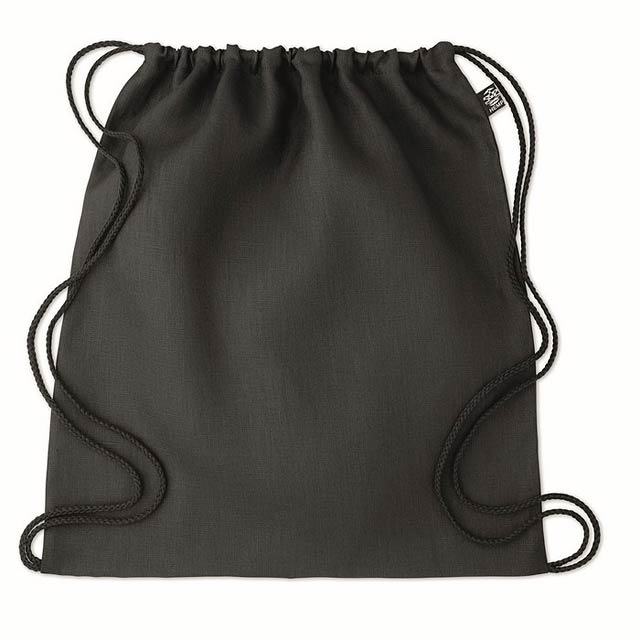 Stahovací batoh z konopí - NAIMA BAG - černá