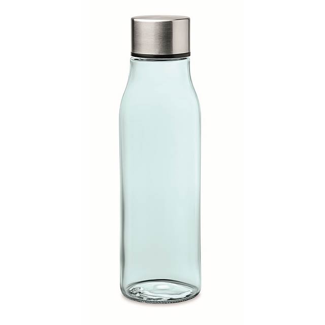Skleněná 500ml láhev na pití - VENICE - transparentní modrá