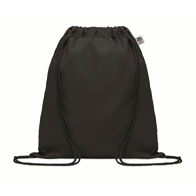 Stahovací batoh z bio bavlny - YUKI COLOUR - černá