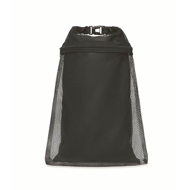 Vodotěsná taška 6L s popruhem - SCUBA MESH - černá